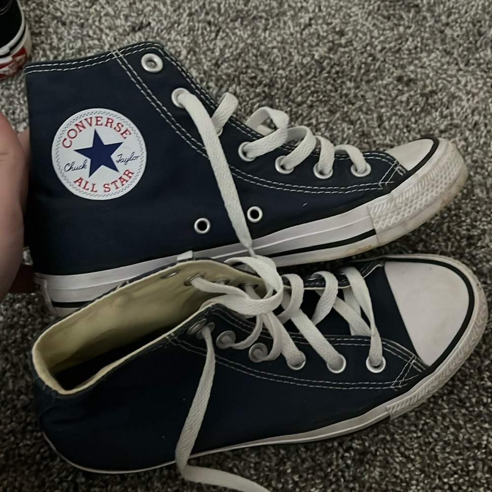 Navy high top converse